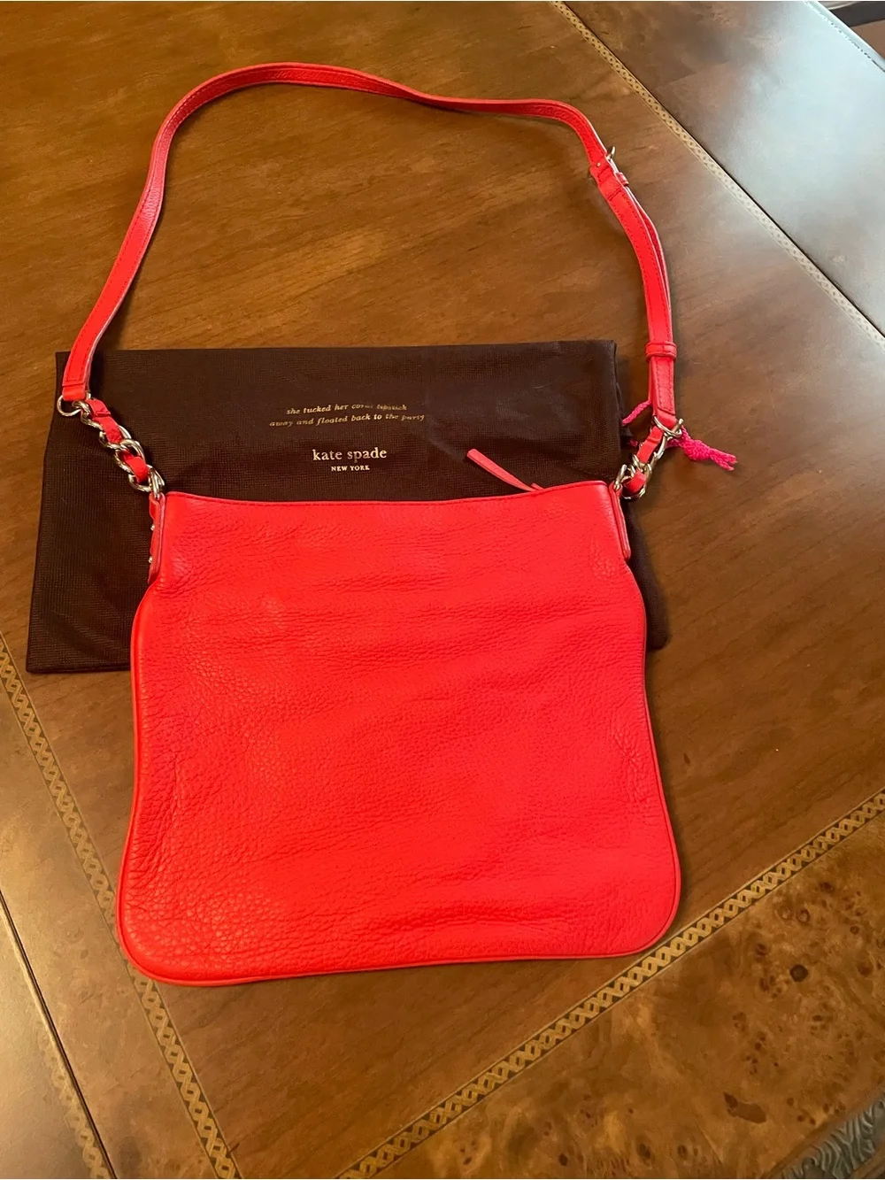 kate spade Red Pebbled Leather Crossbody with Front Zip Pocket
